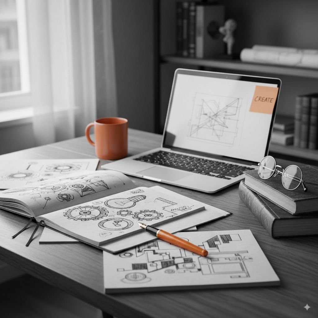 Lectura calmada de una newsletter sobre IA en un entorno de trabajo